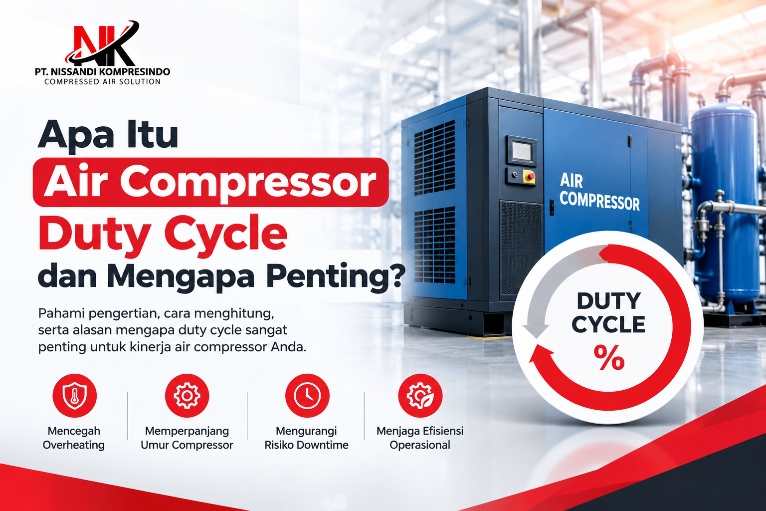 Air compressor duty cycle untuk kebutuhan industri